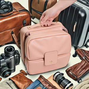 Organisateur de pinceaux de maquillage pliable imperméable en PU de grande capacité 3-6L, portable, pour pochette, sac cosmétique tendance pour femmes - Product Image 2