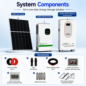 ชุดระบบพลังงานแสงอาทิตย์แบบไฮบริดสำหรับบ้านและธุรกิจ 15kW 16kW 20kW แบบออฟกริดและออนกริด พร้อมแบตเตอรี่ลิเธียม - Product Image 1