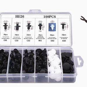 He26 100Pcs <b>Car</b> Plastic <b>Push</b> Type Retainer Clips For Bumper Fender Repair Kit - Product Image 1