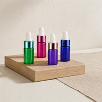 Flacon compte-gouttes en verre vide avec bouchon à vis coloré, mini flacon cosmétique, vente en gros, OEM, ODM, fournisseur en vrac