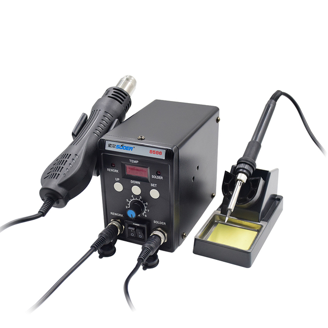 Digital Portable ESD Rework Station Hot Air Gun Electric Soldering Irons Welding Machine New Model SMD Soldering Station 2 in 1