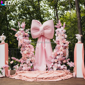 LEDA Décoration de Noël intérieure et extérieure, Nouveauté directe usine, Élégant nœud géant en velours rose pour mariage - Product Image 4