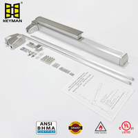 Dispositif de sortie anti-panique KEYMAN UL à double échappement, résistant au feu, avec barre tactile verticale et tige de surface