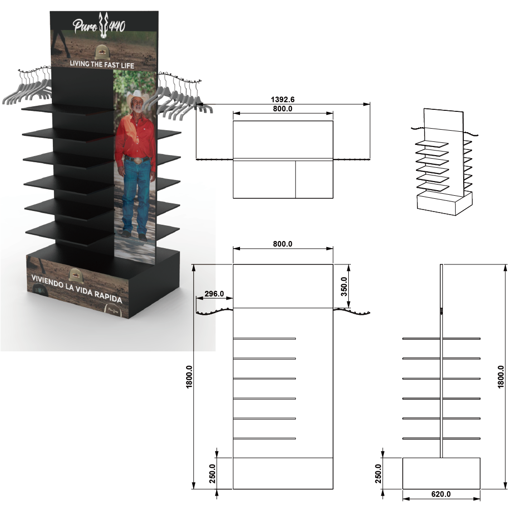 Customizable Baseball Cap Metal Layer Clothing Hook Display Rack for Hat Display Racks in Commercial Supermarkets — view 2