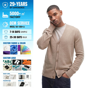 Cárdigans al por mayor para mujer y hombre, ropa nueva al por mayor, cárdigans de hombre de color liso con botones - Product Image 2