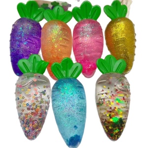 Jouets anti-stress Squishy en forme de carotte à paillettes et sequins, à rebond lent, pour soulager le stress - Product Image 5