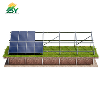Système de montage solaire au sol en acier résistant à la corrosion, surface anodisée pour les projets photovoltaïques commerciaux à grande échelle en environnements difficiles
