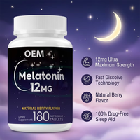 Comprimés de mélatonine OEM pour un sommeil profond, 20 mg, complément alimentaire, marque privée, favorise la qualité du sommeil, soutient le sommeil relaxant, comprimés de mélatonine