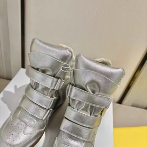 European and American Style Invisible <b>Height</b>-<b>increasing</b> Women's Sports <b>Shoes</b> Wedge Heel Genuine Leather High-top Casual <b>Shoes</b> - Product Image 3
