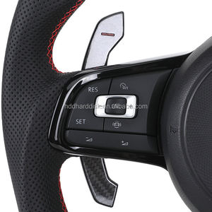 Volante de Cuero con ACC <span class=keywords><strong>R</strong></span> Line para VW Volkswagen <span class=keywords><strong>Golf</strong></span> 6 7 7.5 8 <span class=keywords><strong>R</strong></span> MK6 MK7 MK8 Polo Passat B8 CC Scirocco Tiguan Touran - Product Image 3