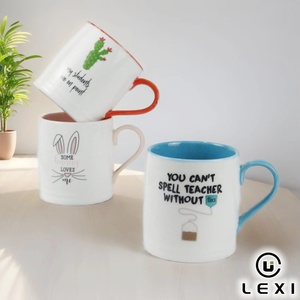Tazas de café de cerámica divertidas con citas y lindos diseños de animales para profesores y trabajadores de oficina, tazas de té novedosas al por mayor. - Product Image 3