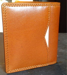 Portefeuille vintage personnalisé pliable en cuir semi-aniline pleine fleur 6 poches pour cartes et doublure en satin avec fermeture pliante - Product Image 3