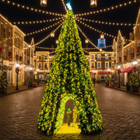 Arche géante lumineuse LED de Noël personnalisée de qualité supérieure pour l'extérieur, 6m, 8m, 10m, pour centres commerciaux, parcs et places