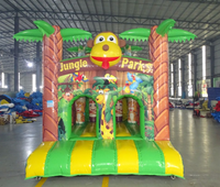Jeux gonflables pour enfants EN-14960, château gonflable pour enfants, adultes, singe, jungle, course d'obstacles gonflable