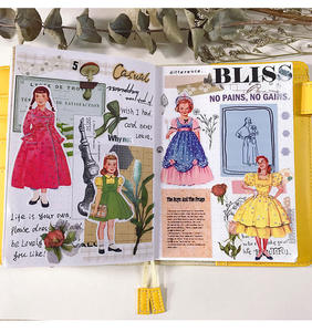 Europa y los Estados Unidos viento Retro papel muñecas Linda niña niño princesa modelos mano cuenta pegatinas diario álbum creativo - Product Image 5