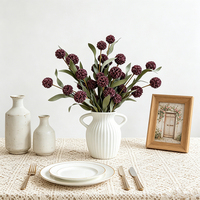 1 fleur artificielle de chrysanthème, 6 têtes de pissenlits réalistes avec feuilles pour la décoration intérieure, arrangements floraux bohèmes