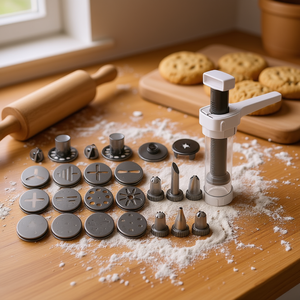 Cookie Press Decorating Syringe Set 23 Piece With 16 Shaping <b>Discs</b> And 6 Nozzles For Baking - Product Image 3