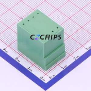 DB2ERH-3.81-2*4P-GN Plug-in Terminal Block Bent Lead Through Hole,P=3.81mm Board-to-Board / Socket - Closed 2x4P 3.81mm Green - Product Image 2