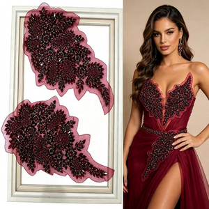 Apliques de Pedrería Multicolor con <span class=keywords><strong>Cuentas</strong></span>, Bordados con Cristales, para Vestidos de Novia y de Noche, Nuevos de Fábrica, OEM - Product Image 1