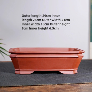 Grand <span class=keywords><strong>pot</strong></span> rectangulaire en céramique, <span class=keywords><strong>pot</strong></span> à bonsaï Yi Xing non émaillé, écologique, pour intérieur/extérieur, décoration <span class=keywords><strong>de</strong></span> jardin, pots à fleurs pour patio - Product Image 5
