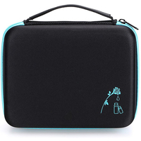 Étui rigide en EVA à motif pierre ouverte, avec insert en mousse, pour 30 flacons d'huile essentielle de fuchsia