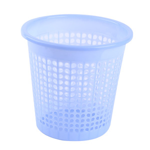 Small <b>Mesh</b> Trash Can Cylindrical Hollowed Out <b>Plastic</b> Bin For Home Office Kitchen Living Room Use Three Color Mixed Packaging - Product Image 5