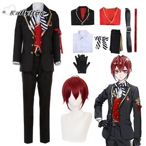 Riddle Rosehearts Cosplay anime Twisted-Wonderland Riddle Rosehearts Cosplay Costume Vêtements Perruque Halloween Costumes pour hommes - Product Image 1