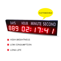 Orologio e Timer Digitale LED Hong con Display Animato Personalizzabile Telecomando a Infrarossi 4 Pollici Rosso per Uso Interno