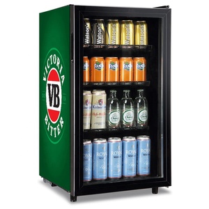 Réfrigérateur de bar avec porte en verre double vitrage noir de marque personnalisée - Product Image 1