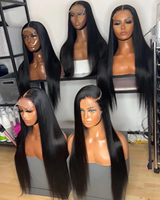 Perruque frontale complète vietnamienne ultra-lisse avec closure transparente, baby hair, sans colle, cheveux Remy, longue, avec mèches