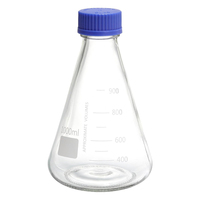 Fiole Erlenmeyer en verre de quartz conique à col étroit graduée, résistante aux hautes températures, pour soudage à haute pression