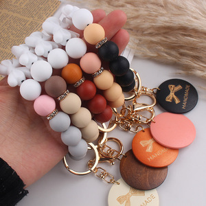 Regalo para el Día de la Madre: Pulsera de silicona <span class=keywords><strong>con</strong></span> cuentas de leopardo verde esmeralda y Jesús, hecha a mano, tipo llavero o brazalete. - Product Image 2