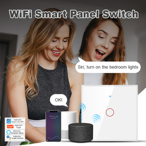 电动触摸遥控单极水晶玻璃智能生活10A 1路壁灯开关带WiFi - Product Image 2