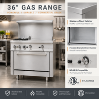 Kompor Gas Komersial Meilern Core Pro 2 Tungku Konstruksi Baja Tahan Karat Panggangan Datar Tugas Berat Zona Ganda