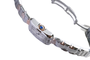 Montre mécanique automatique élégante avec verre saphir, cadran gravé, boîtier carré, index des heures en diamant - Product Image 4