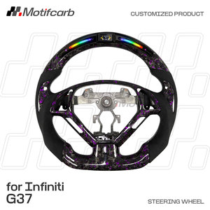 for Infiniti G35 G37 G35S G37S Q60 IPL Q60S EX35 EX37 2007-2016 Customized LED Purple Forged Carbon Fiber Steering Wheel - Product Image 2