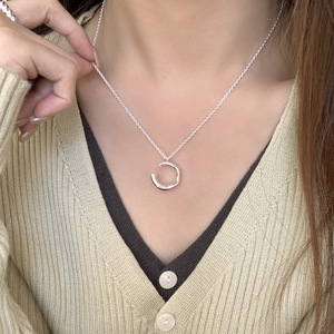 Unico nel Design di vendita calda in argento Sterling S925 argento <span class=keywords><strong>lettera</strong></span> <span class=keywords><strong>C</strong></span> ciondolo <span class=keywords><strong>collana</strong></span> di gioielli di moda per le donne - Product Image 4
