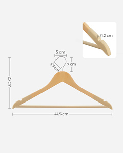 <span class=keywords><strong>SONGMICS</strong></span> Lot de 20 cintres avec rainures d'épaule et crochet pivotant à 360 ° Cintres antidérapants Cintres en bois revêtus de caoutchouc - Product Image 5
