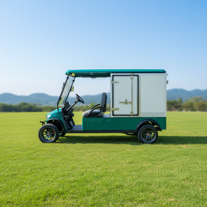 Voiturette de <span class=keywords><strong>golf</strong></span> électrique personnalisée homologuée pour la route, 2 places, avec compartiment arrière fermé - Product Image 1