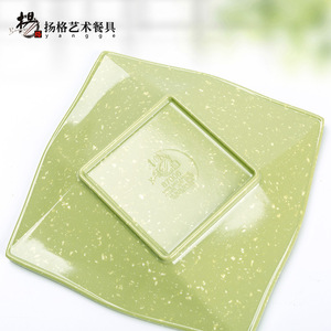 Plato Cuadrado de Melamina de 10-10.9cm, Plato Resistente para Servir Comida en Hoteles con Diseño Floral - Product Image 5