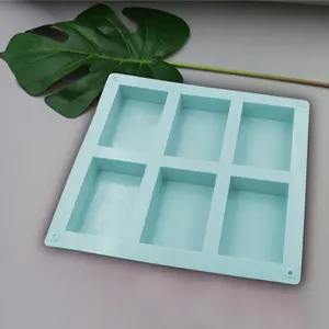 수제 비누 금형 수제 3D 실리콘 비누 트레이 금형 하이 퀄리티 사용자 정의 사각 실리콘 몰드 3 조각 케이크 도구