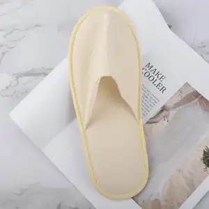 Eco friendly spa slipper Sugar Cane Residue straw material linen cloth biodegradable disposable degradable hotel slipper