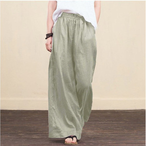 Nuevos Pantalones de Mujer XL, de Pierna Ancha Holgados, con Cintura Elástica, Transpirables y Antiarrugas, Estilo Casual para Verano - Product Image 2