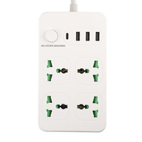 Soket Standar Inggris Versi Internasional Hong Kong Kabel Ekstensi Universal Lubang Bulat Gaya AS 4 Port USB 1 Port Tipe-C Lightning