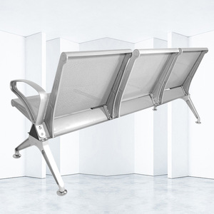 Silla de espera de acero inoxidable Bao Xian L83 para tres personas con pasamanos para uso en hospitales públicos y aeropuertos. - Product Image 4