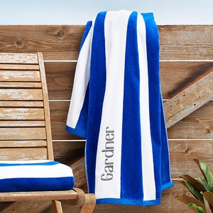 Embroidered Cabana Stripe <strong>Beach</strong> <strong>Towel</strong> Classic Striped <strong>Towel</strong> for Him for <strong>Her</strong> Summer Poolside Fancy <strong>His</strong> <strong>Hers</strong> Summer Swimming - Product Image 3