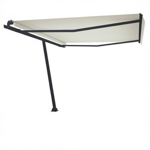 Tenda da Sole in Ferro Antracite 177.2x96.5 Pollici, Montaggio a Parete, Retrattile, Copertura per Patio Esterno, Stile Moderno, Funzionamento Manuale - Product Image 1