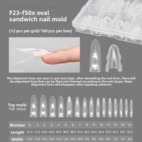 ZHI JIA - Puntas de Uñas de Plástico de Estilo Francés, Forma Stiletto Cuadrada, Cobertura Total, Colores Claros, Longitud Media/Larga, Pre-diseñadas, Fáciles de Pegar
