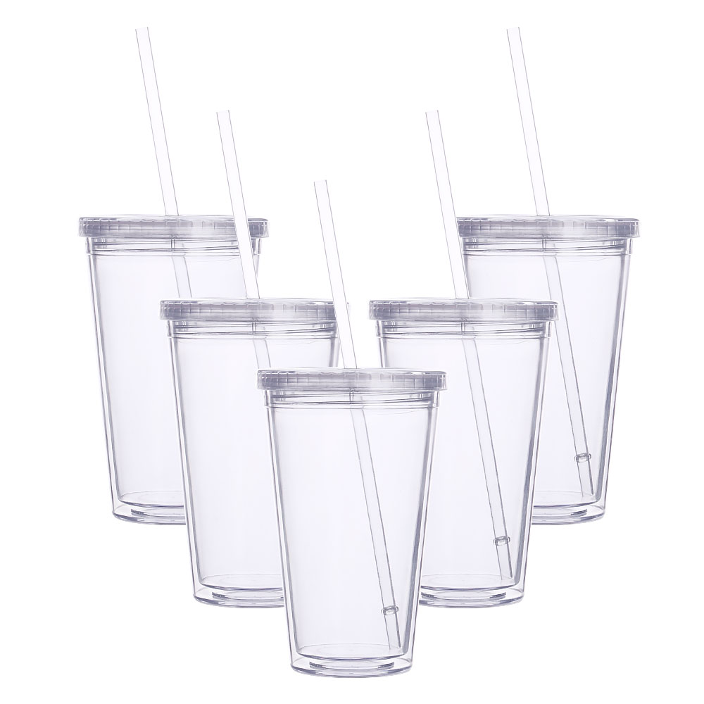 Пользовательские Diy пустые двойные стены акриловые фото вставки переработанные 16oz Bpa бесплатно Vasos Пластиковые 20oz стакан с соломинкой