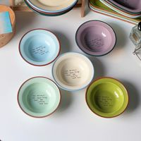 Bol en céramique coréen créatif Lelyi Ins avec bol profond de lettres contrastées de couleur haute beauté